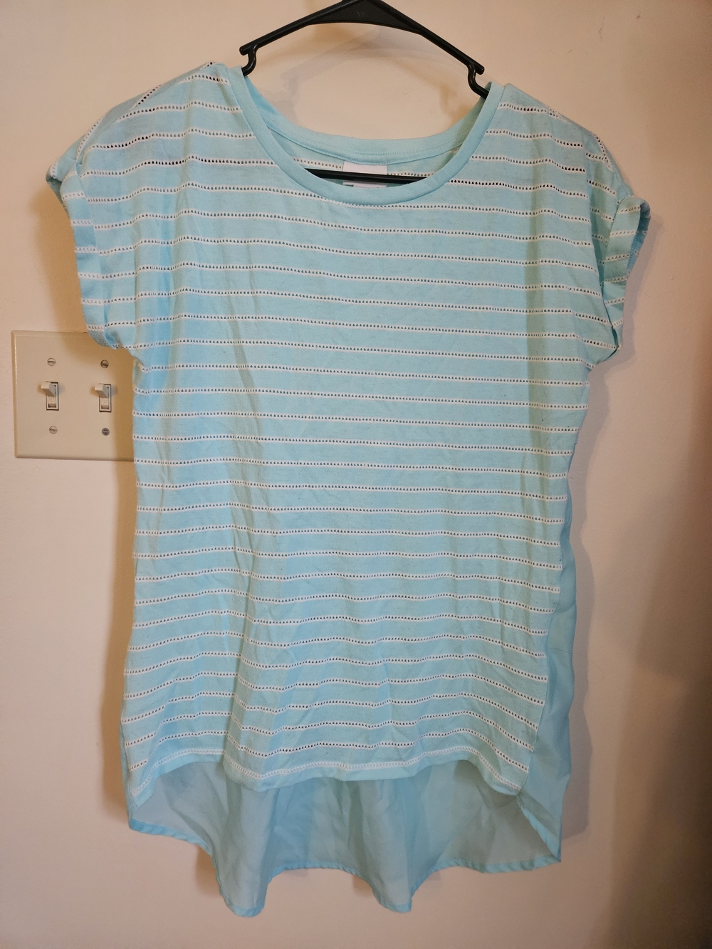 STYLUS Light Aqua & White Striped Tee